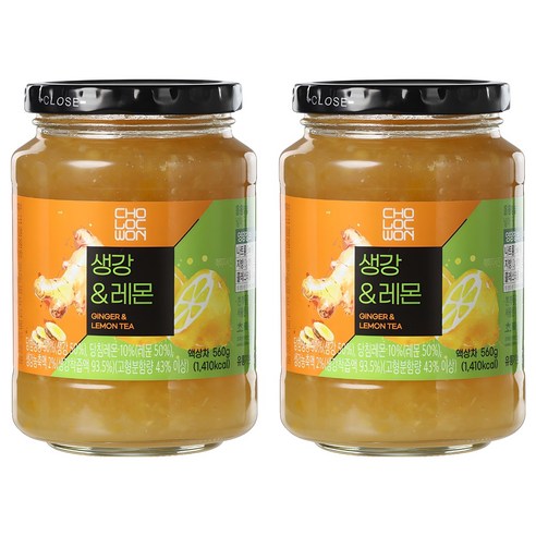 초록원 생강&레몬차, 560g, 1개입, 2개