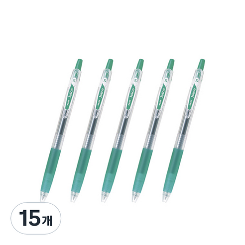 파이롯트 쥬스 젤잉크펜 0.38mm, 그린, 15개