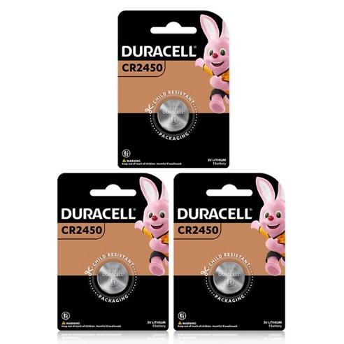 듀라셀 리튬 코인 건전지 CR2450, 1개입, 3개