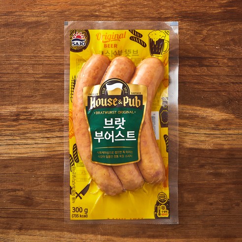 하우스 펍 브랏 부어스트 소시지, 300g, 1개
