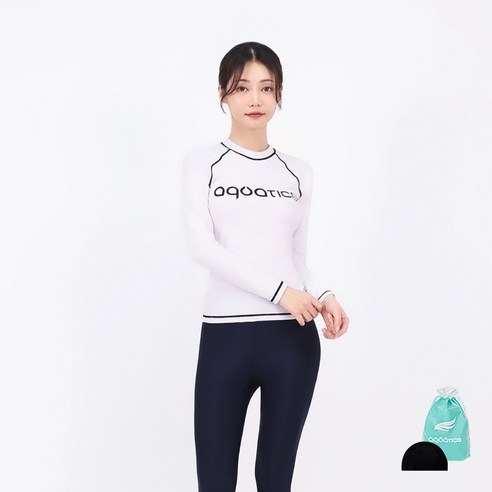 아쿠아티카 여성용 래쉬가드 상의 AQAWTS23004 + 워터래깅스 NV 세트