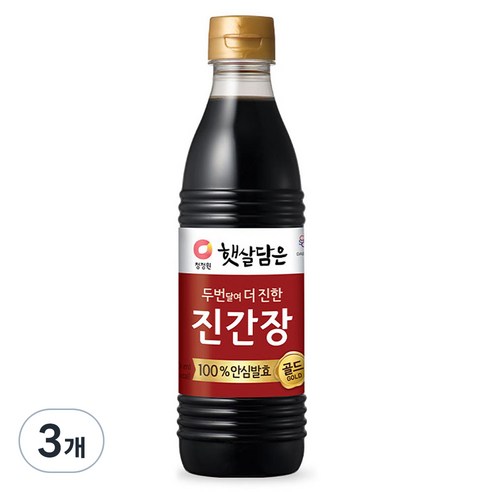 햇살담은 두번달여 더 진한 진간장 골드, 500ml, 3개