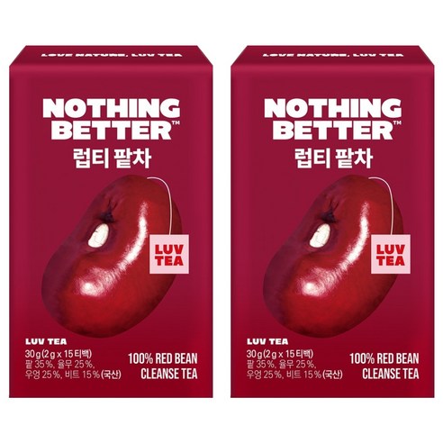 럽티 팥차 티백, 2g, 15개입, 2개