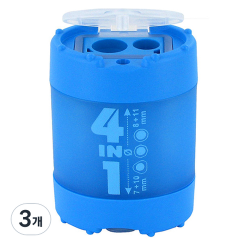 쿰 샤프너 4in1 K4 파스텔 소프트 펜슬 전용 미술 연필깎이 8mm, 랜덤발송, 3개