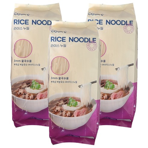 쿡샵 라이스 누들 3mm, 3개, 250g