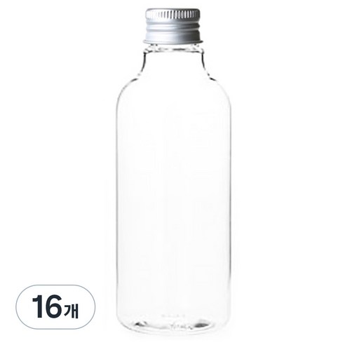 병도매닷컴 AN250 투명 음료용기 알루미늄 실버캡, 250ml, 16개
