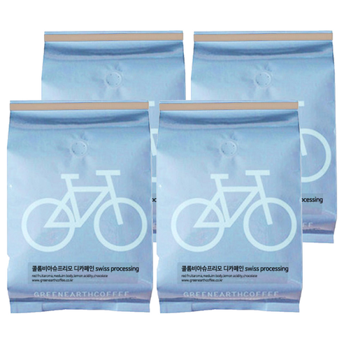 그린어쓰 Micro 로스팅 콜롬비아슈프리모 디카페인 swiss processing 원두커피, 200g, 4개, 핸드드립+커피메이커