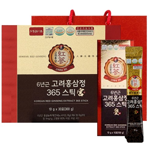 정원삼 6년근 고려홍삼정 365스틱 궁 30개입 + 쇼핑백, 300g, 2세트