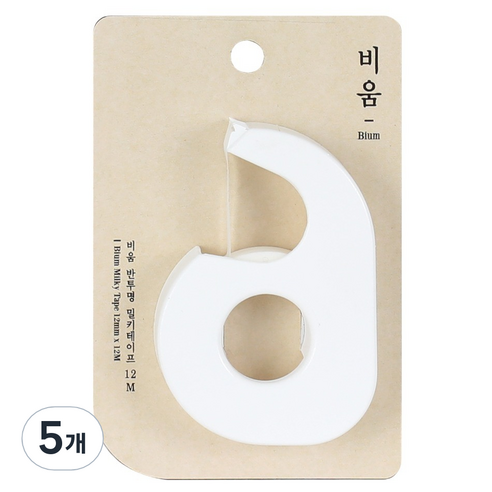모닝글로리 비움 반투명 밀키테이프 12mm x 12m, 5개