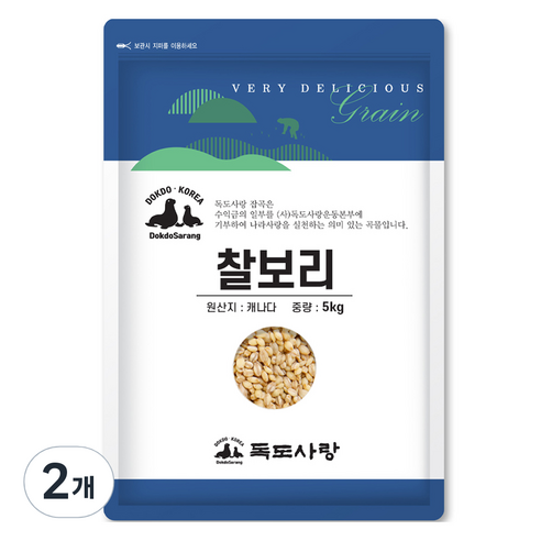 독도사랑 찰보리, 5kg, 2개