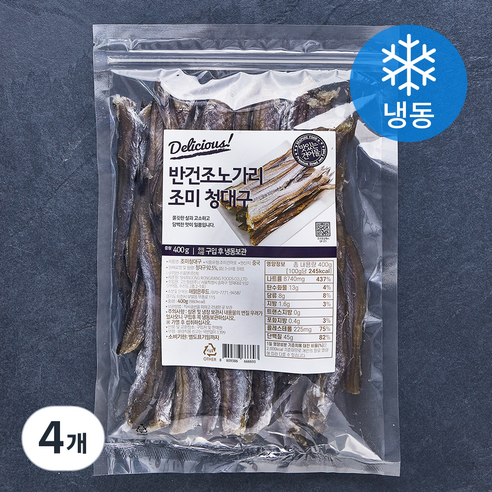 해맑은푸드 반건조노가리 조미 청대구 (냉동), 400g, 4개