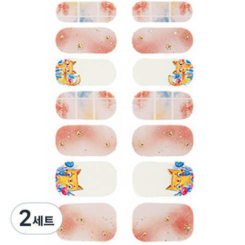 가이만 셀프 아트 네일스티커 세트, 2세트, ZX-3794