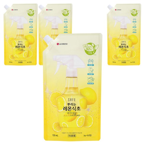 세이프 뿌리는 레몬식초 리필형, 725ml, 4개