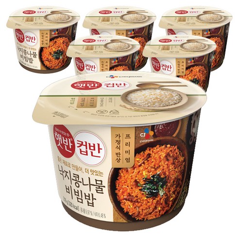 햇반 컵반 낙지콩나물비빔밥, 216g, 6개