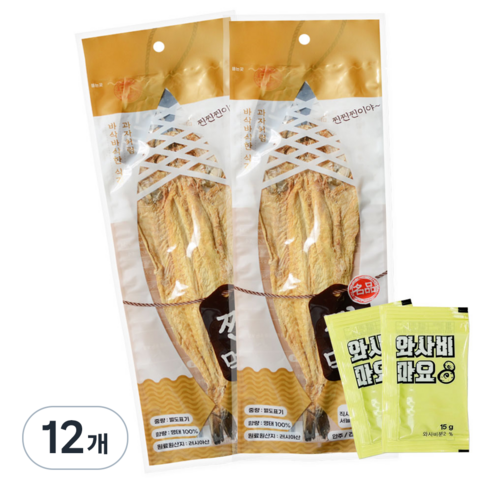 해맑은푸드 빠삭 찐먹태, 55g, 12개