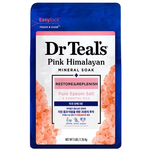 닥터틸즈 핑크 히말라얀 미네랄 소크 위드 퓨어 엡섬 바디솔트, 1.36kg, 1개