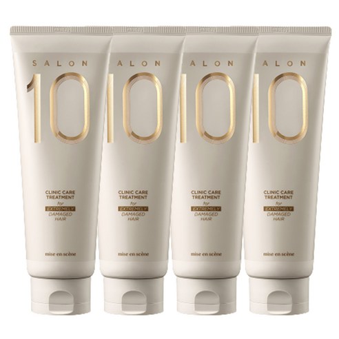 미쟝센 살롱 10 헤어트리트먼트 극손상모발용, 250ml, 4개