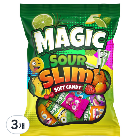 매직 사워 슬림 소프트 캔디, 3개, 800g