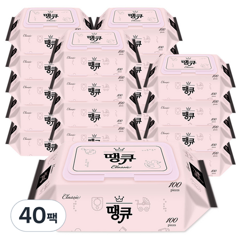 땡큐 물티슈 캡형, 100매, 40팩
