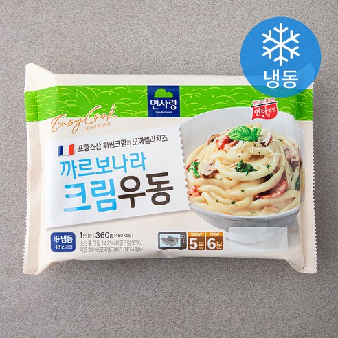 면사랑 까르보나라 크림우동 1인분 (냉동), 360g, 1개