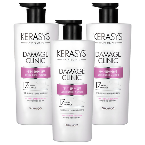 케라시스 데미지 클리닉 단백질 샴푸, 600ml, 3개