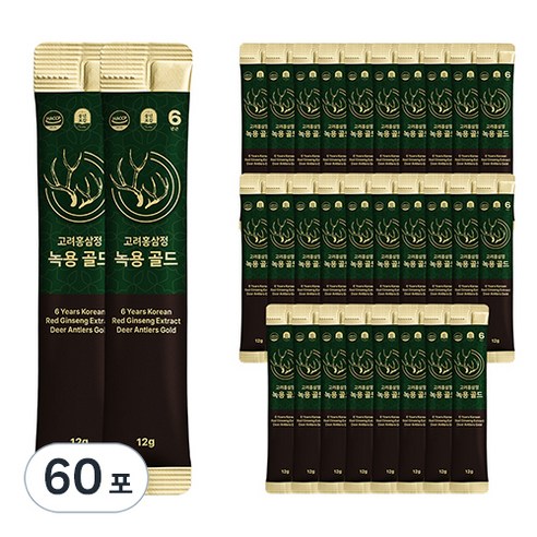 풍년보감 6년근 고려홍삼정 녹용 골드 벌크포장, 12g, 60개