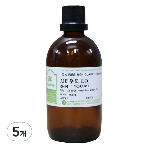 허브솝 시더우드 에센셜 오일 100ml, 5개