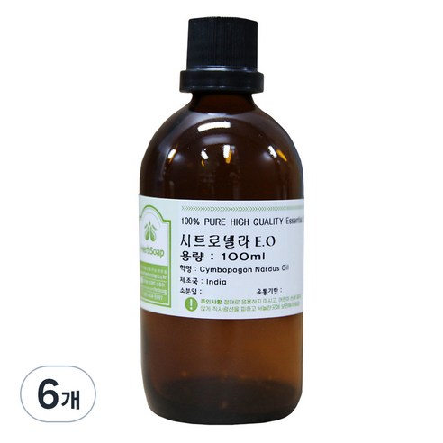 허브솝 시트로넬라 에센셜 오일 100ml, 6개
