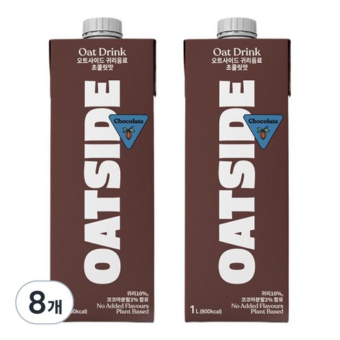 오트사이드 귀리음료 초콜릿맛, 1L, 8개