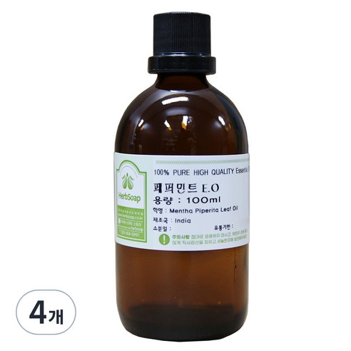 허브솝 페퍼민트 에센셜 오일, 4개