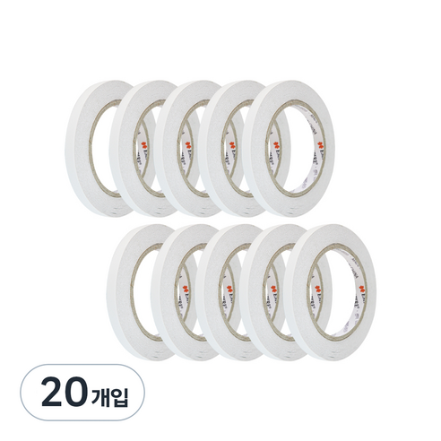 엠파이어 산업용 양면테이프 10mm x 30m, 화이트 반투명, 20개입