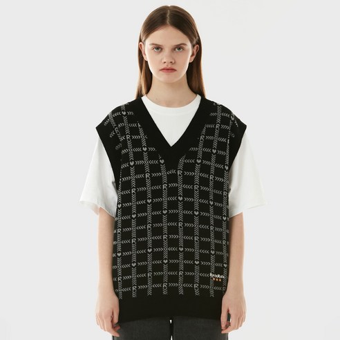 로라로라 여성용 CHECK JACQUARD KNIT VEST KT-21132