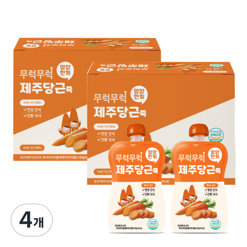이유케어스 무럭무럭 제주당근 키즈죽 7p, 당근, 4개