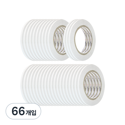 엠파이어 산업용 양면테이프 5mm x 30m, 화이트 반투명, 66개입
