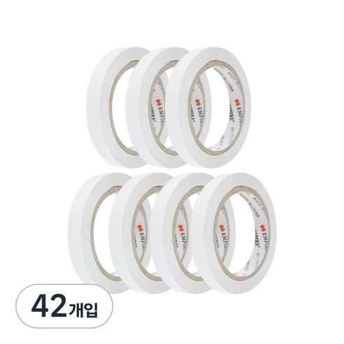 엠파이어 양면테이프 15mm x 20m, 화이트 반투명, 42개입