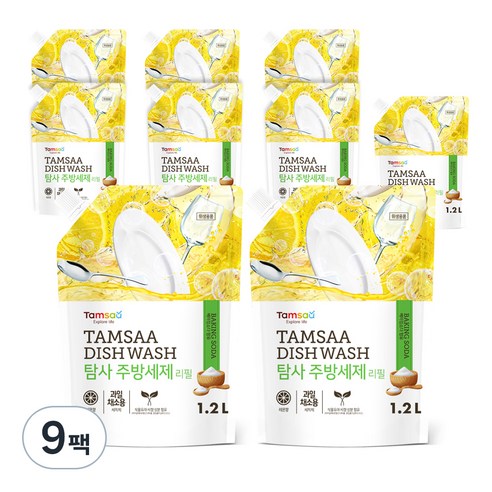 탐사 주방세제 리필, 9팩, 1.2L