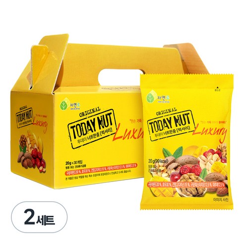 투데이넛 너트한줌 럭셔리 30개입, 600g, 2세트