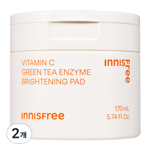 이니스프리 비타C 그린티 엔자임 잡티 토닝 패드 170ml, 60개입, 2개