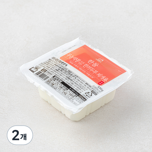 한둘 무농약 인증 콩으로 만든 한끼 두부 찌개용, 120g, 2개