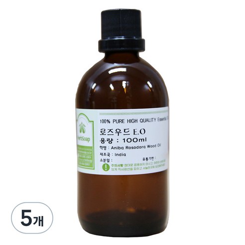 허브솝 로즈우드 에센셜 오일 100ml, 5개