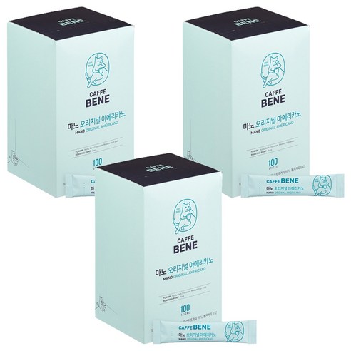 카페베네 마노 오리지널 아메리카노, 1g, 100개입, 3개