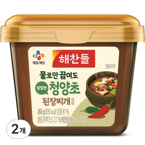 해찬들 그대로 끓여먹는 청양초 된장찌개양념, 450g, 2개
