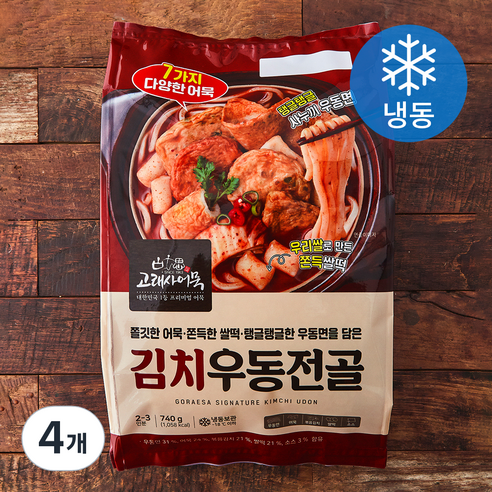 고래사어묵 김치우동전골 밀키트 (냉동), 740g, 4개