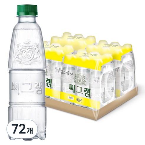 씨그램 레몬 무라벨 탄산수, 350ml, 72개