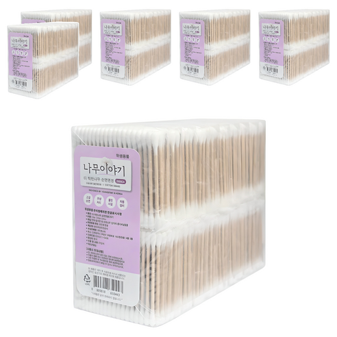 나무이야기 더 착한나무 순면 미용면봉, 100개입, 120개