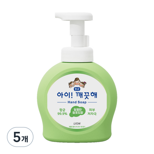 아이깨끗해 향균 폼 핸드솝 청포도향, 490ml, 5개
