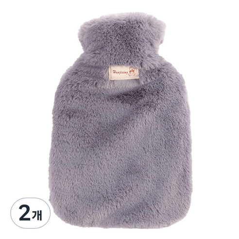 퀵살림 겨울나기 대용량 보온 물주머니 05 다크 그레이 2000ml, 2개
