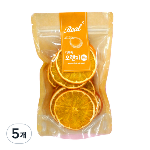 디톡톡 원형 실속형 건조 오렌지, 50g, 5개, 1개입