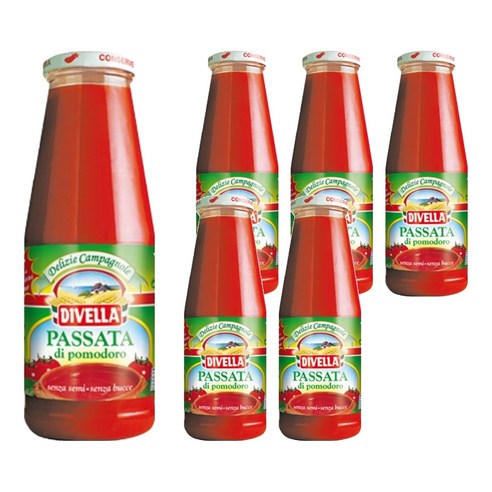 디벨라 토마토 퓨레 680g 파스타 피자 스프 소스, 6개