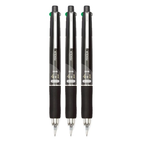 자바펜 제트4+1 멀티펜 0.7mm, 블랙, 3개